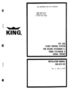 Bendix King KFC 200 Installation Manual Rev 2 Cessna U206G TU206G 006-0231-00